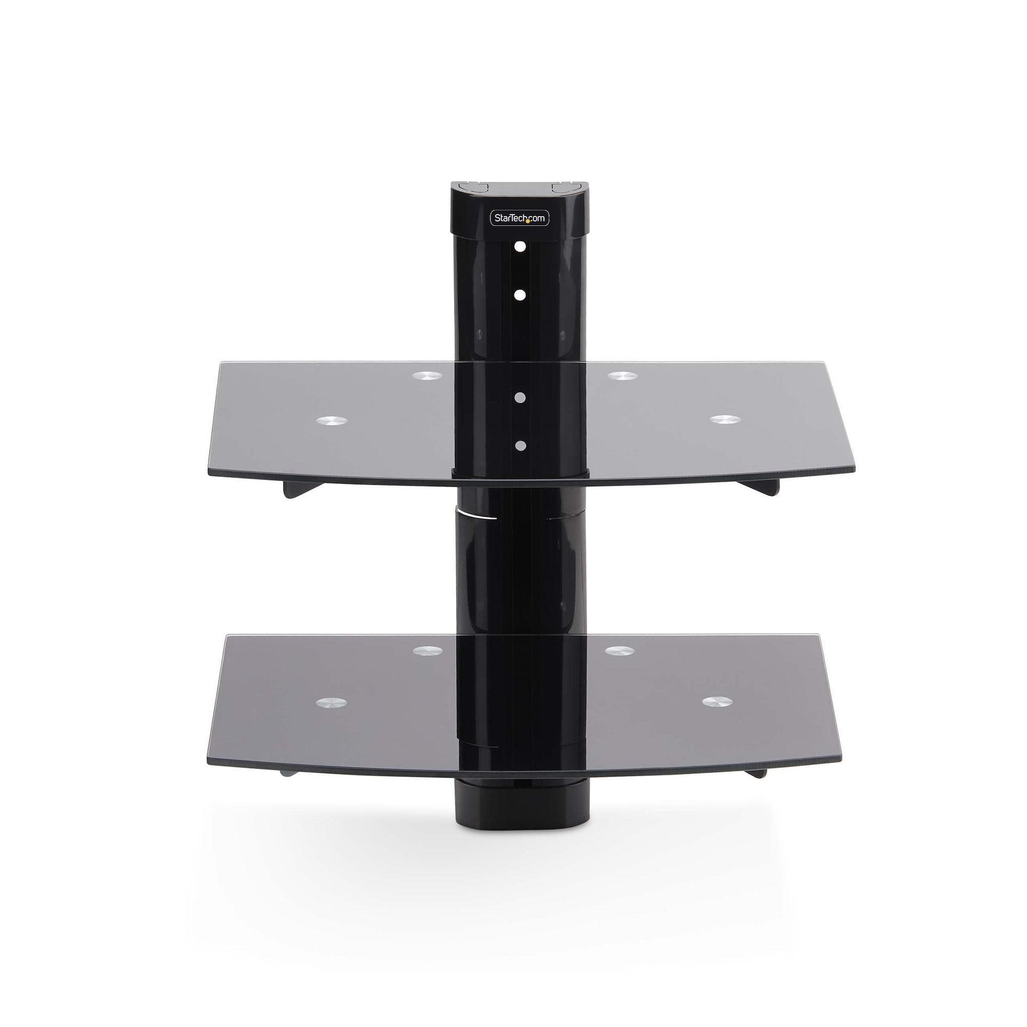 Startech.Com Dual Floating Wall-Mounted Av Shelves, Adjustable Height Shelf For Under Tv, Organize A/V Equipment On Blac