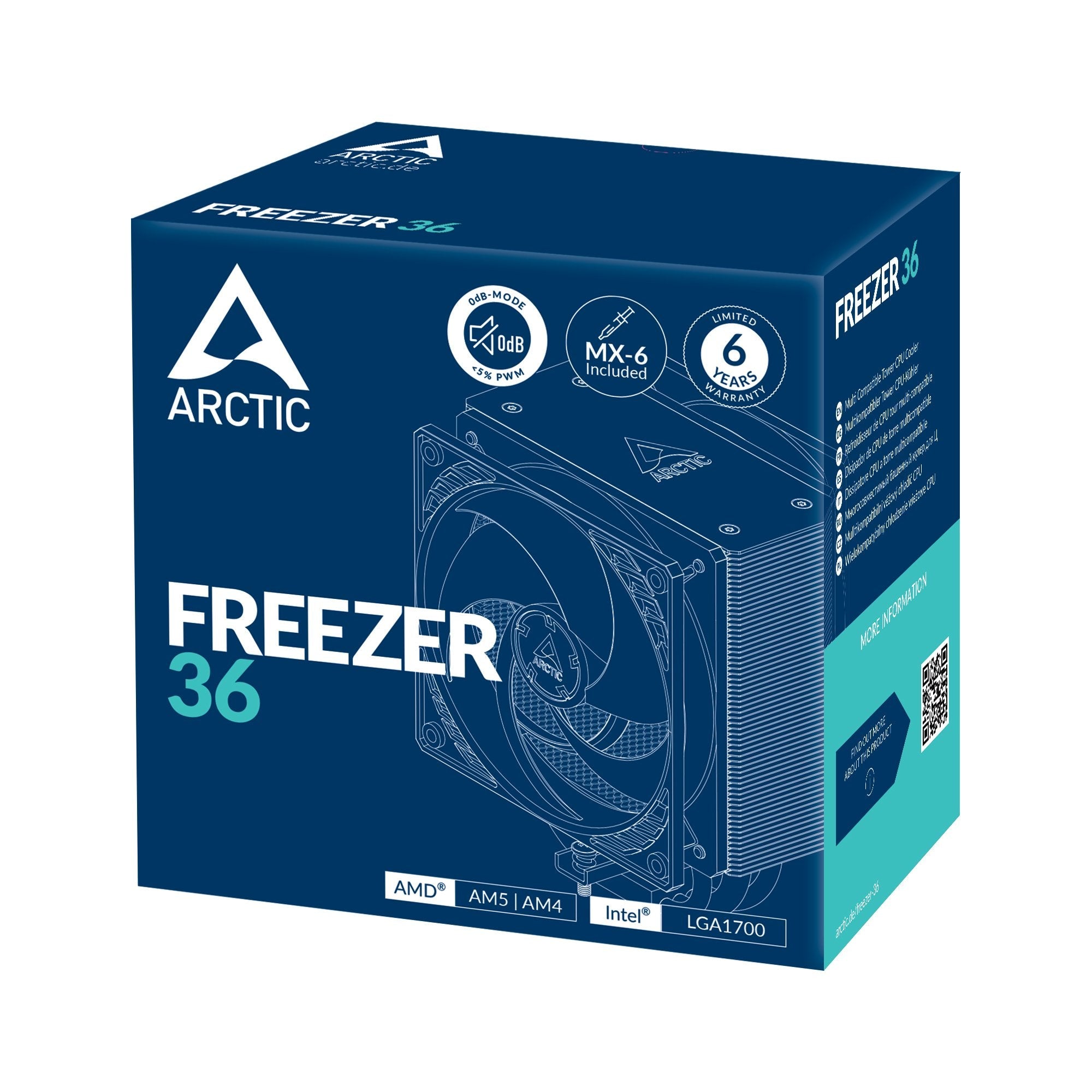Arctic Freezer 36 - Ventilador Cpu De Torre Única Con Push-Pull, Dos Ventiladores P De 120 Mm