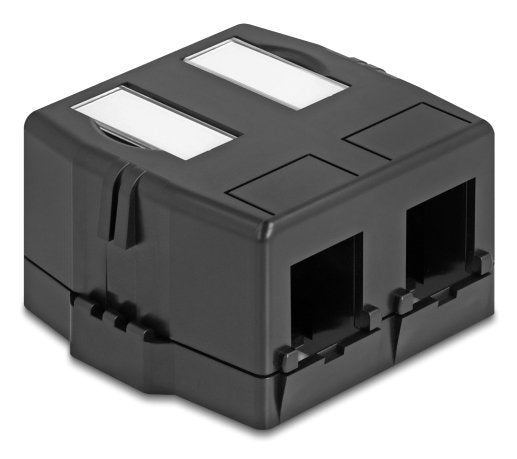 Keystone Leergehäuse 2 Port Mit Magnetischer Unterseite, Schwarz