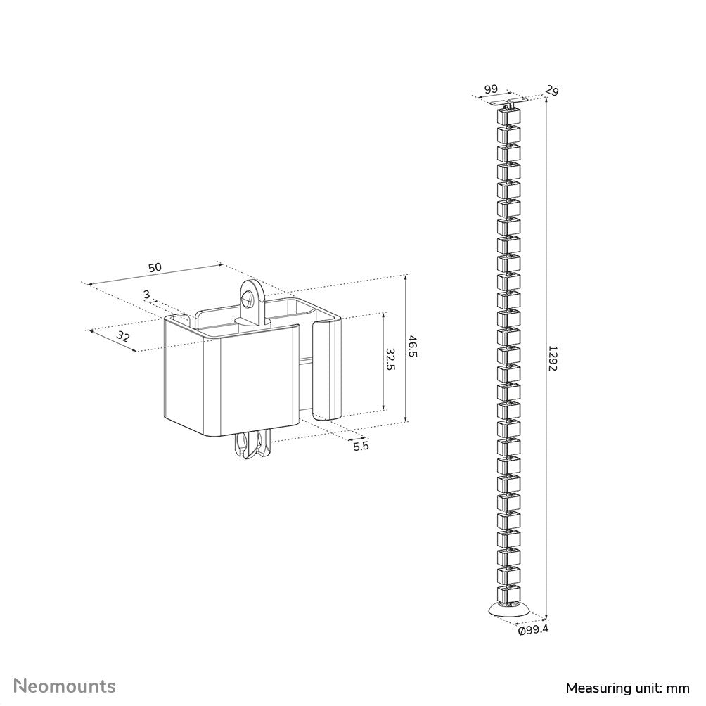 EAN 8721246340096 - Neomounts ADS06-130WH organizador de cables Escritorio Guía para cables Blanco 1 pieza(s) imagen 12