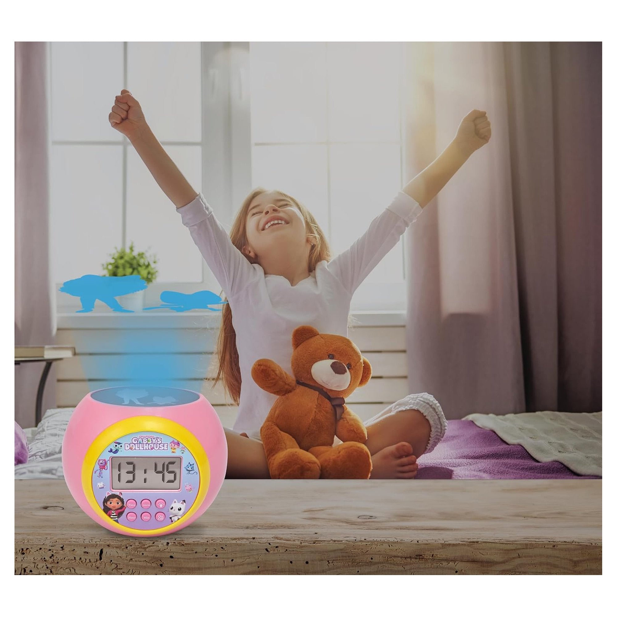 Reloj Despertador Proyector La Casa De Muñecas De Gabby