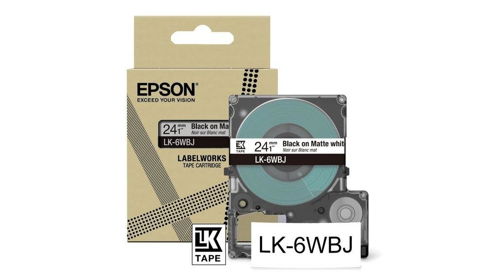 Epson Lk-6wbj Black On Matte Whitetape Cartridge 24mm - C53s672064