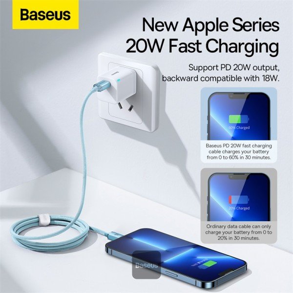 EAN 6932172614461 - Baseus Crystal Shine cable de teléfono móvil Púrpura 1,2 m USB C Lightning imagen 3