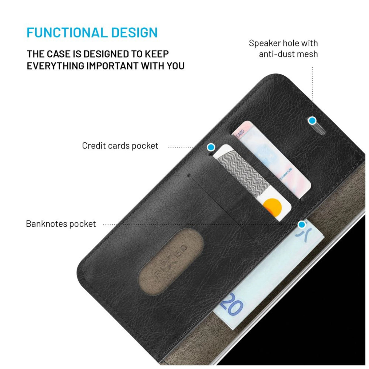 EAN 8591680170067 - FIXED Opus funda para teléfono móvil 16 cm (6.3") Folio Negro imagen 4