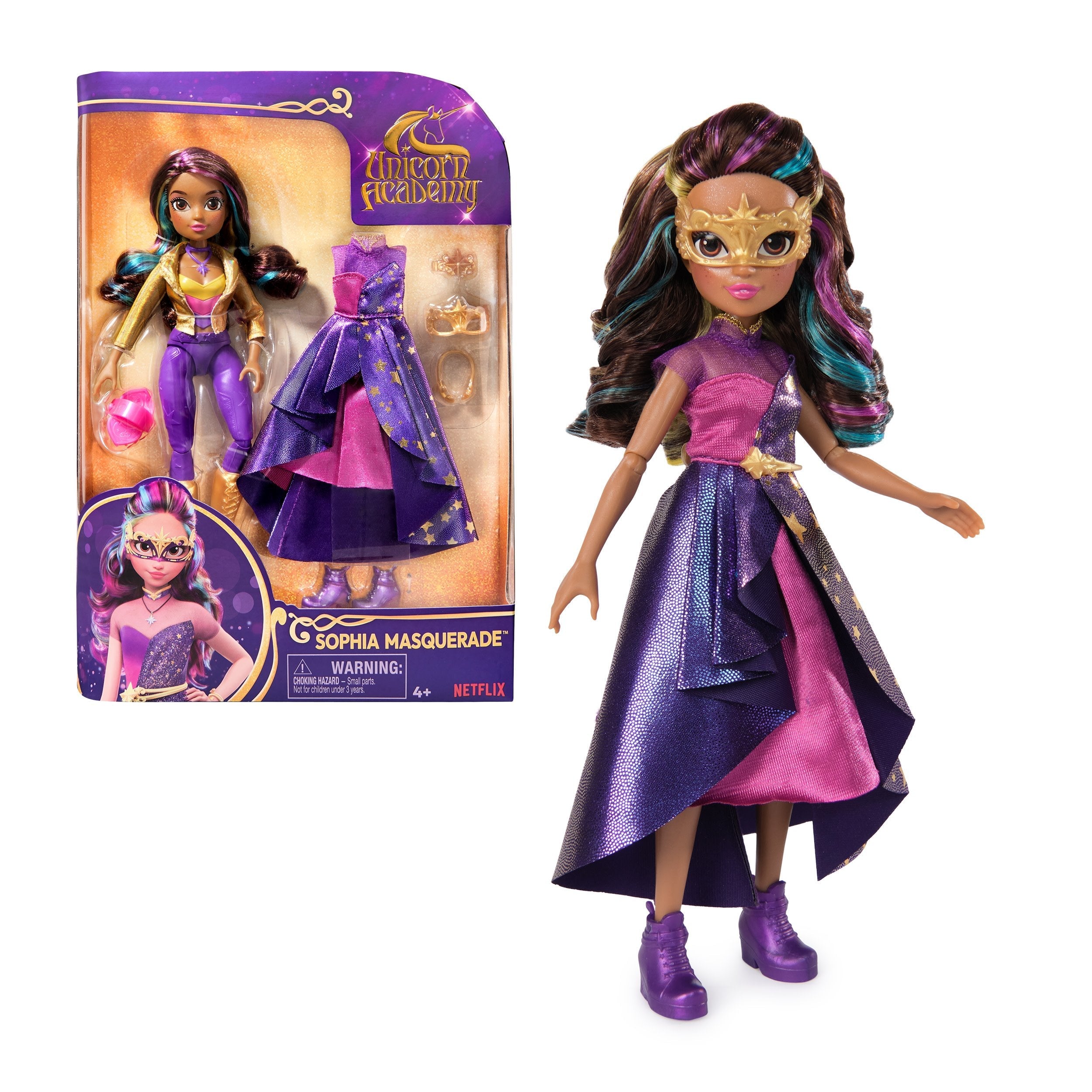 Muñeca Spin Master Unicorn Academy - Bola De Máscaras De Lujo Sophia 6069399