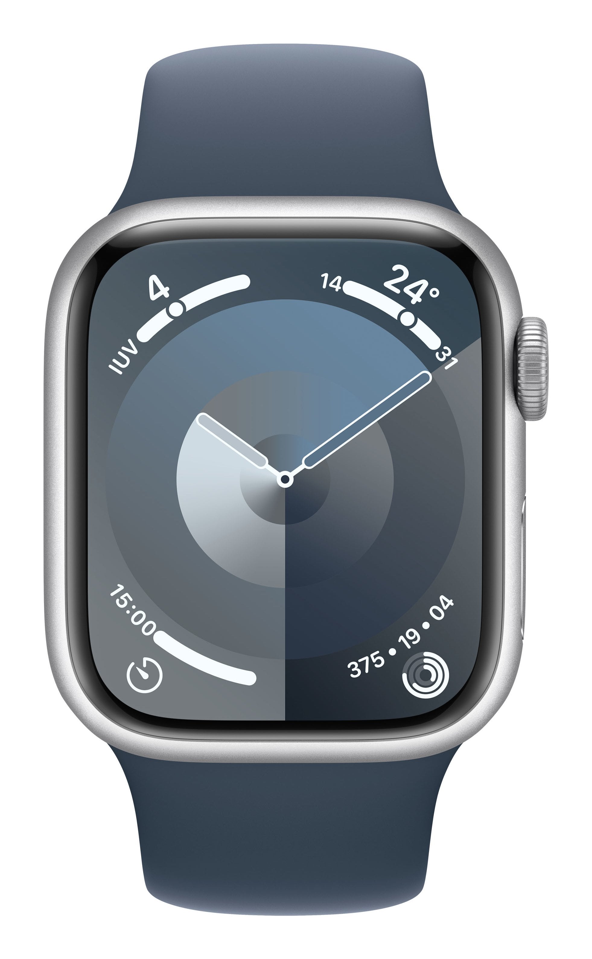 Apple Watch Series 9 Gps Cellular 41mm Caja De Aluminio Plata Correa Deportiva Azul Tempestad S M