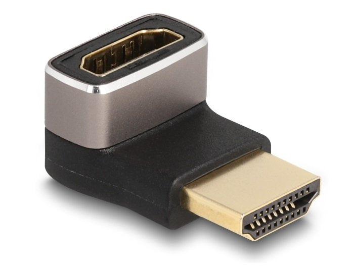 Delock Hdmi Adaptador Macho A Hembra 90° Unten Angular 8k 60 Hz Gris Metall