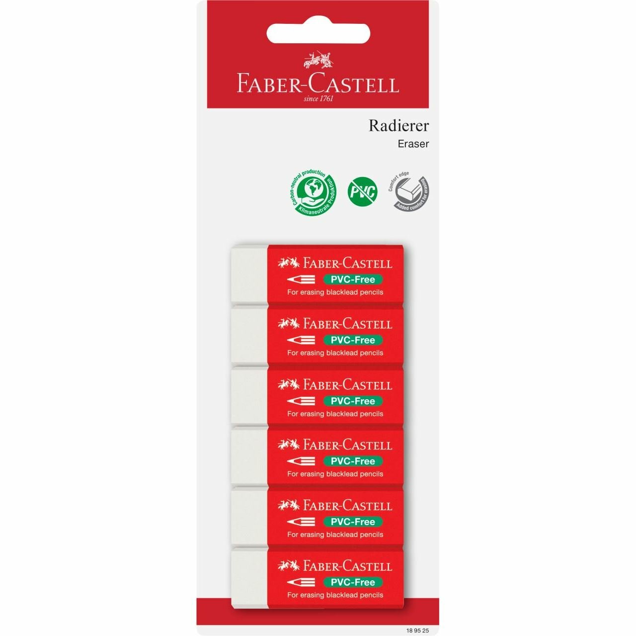 Faber-Castell Goma De Borrar Pvc-Free 7095-20 6x Bk