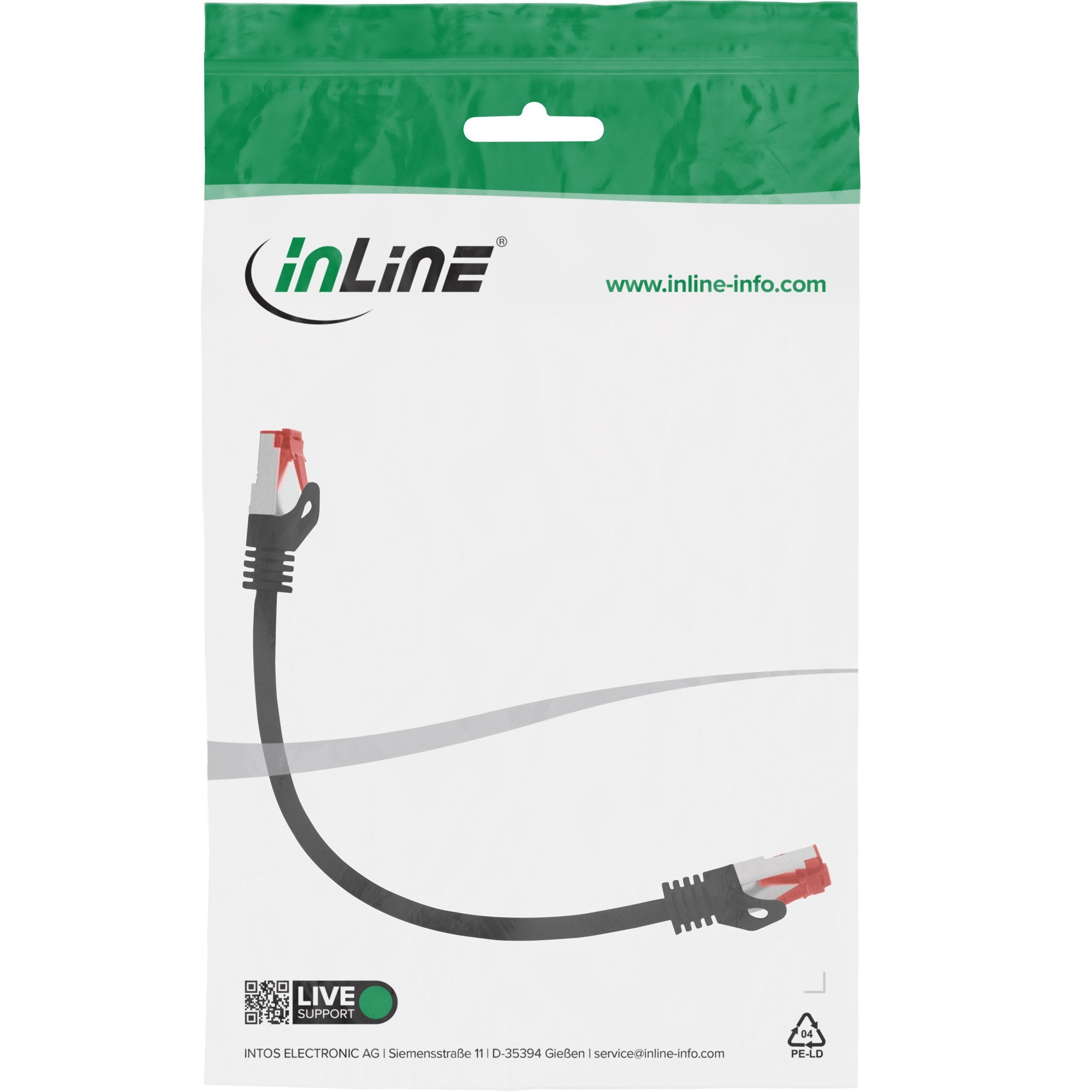 Cable De Red Inline S/Ftp Pimf Cat.6 250mhz Pvc Cobre Negro 0.25m