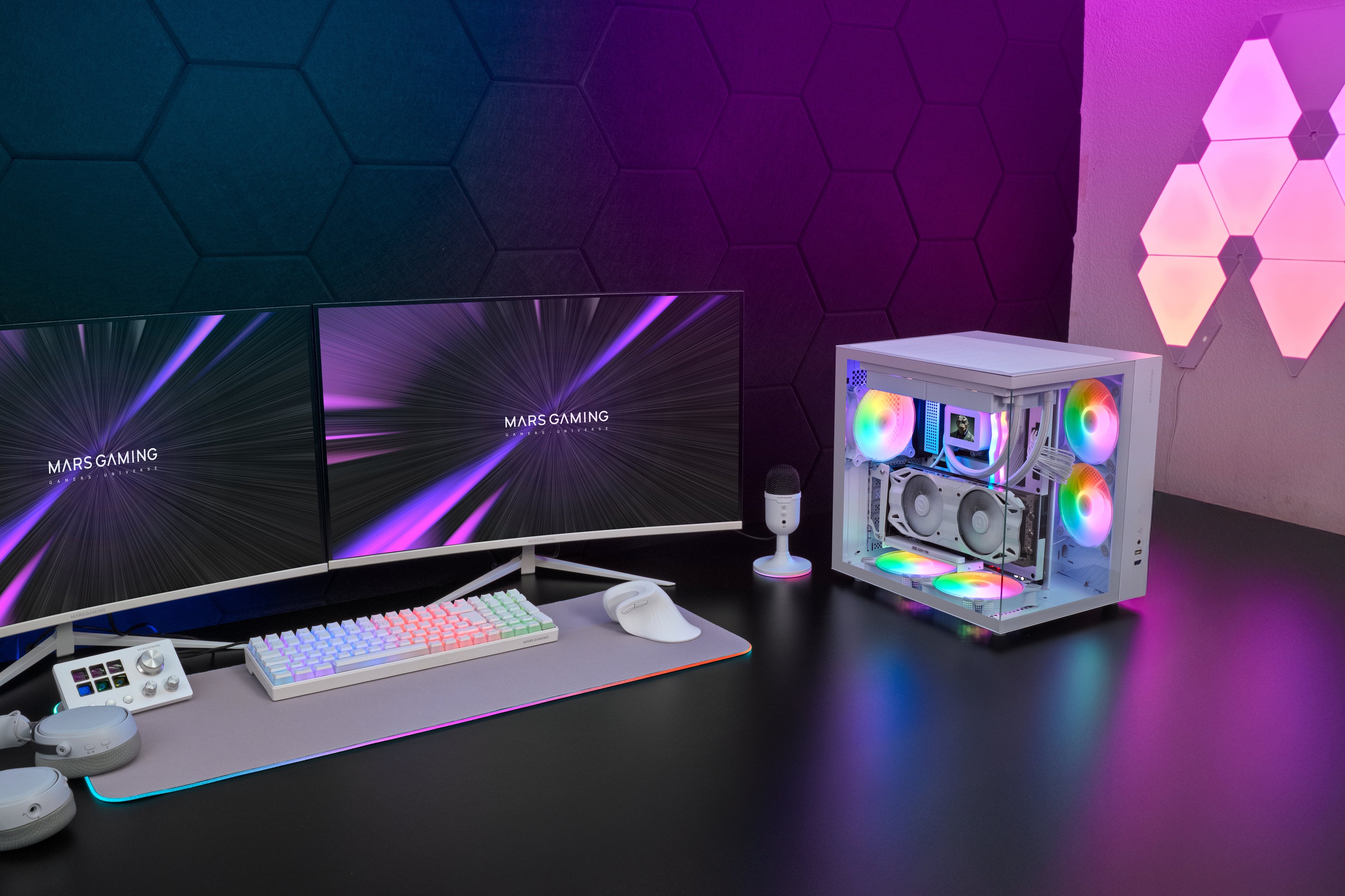 Caja Semitorre Atx Mcv-One Frgb Blanco Mars Gaming