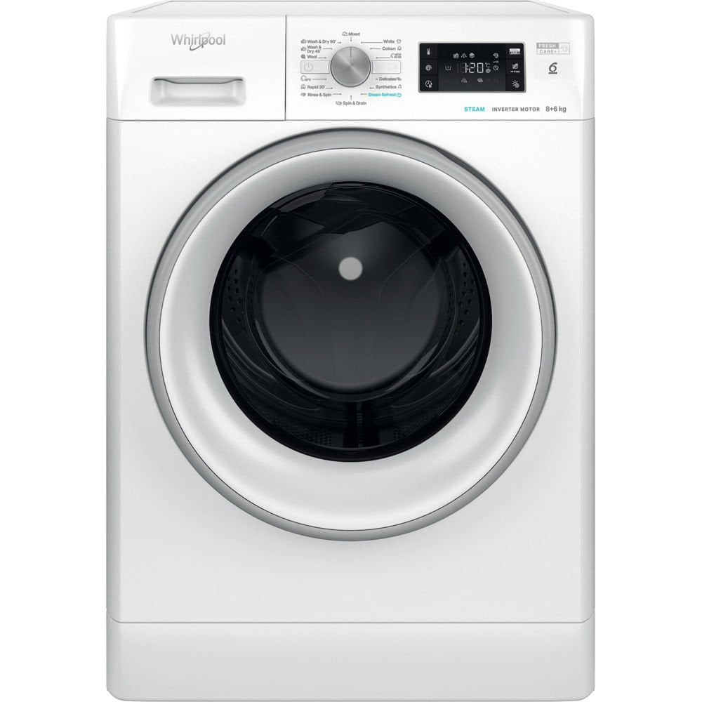EAN 8003437057328 - Whirlpool FFWDB 864489 SV EE lavadora-secadora Independiente Carga frontal Blanco imagen 2
