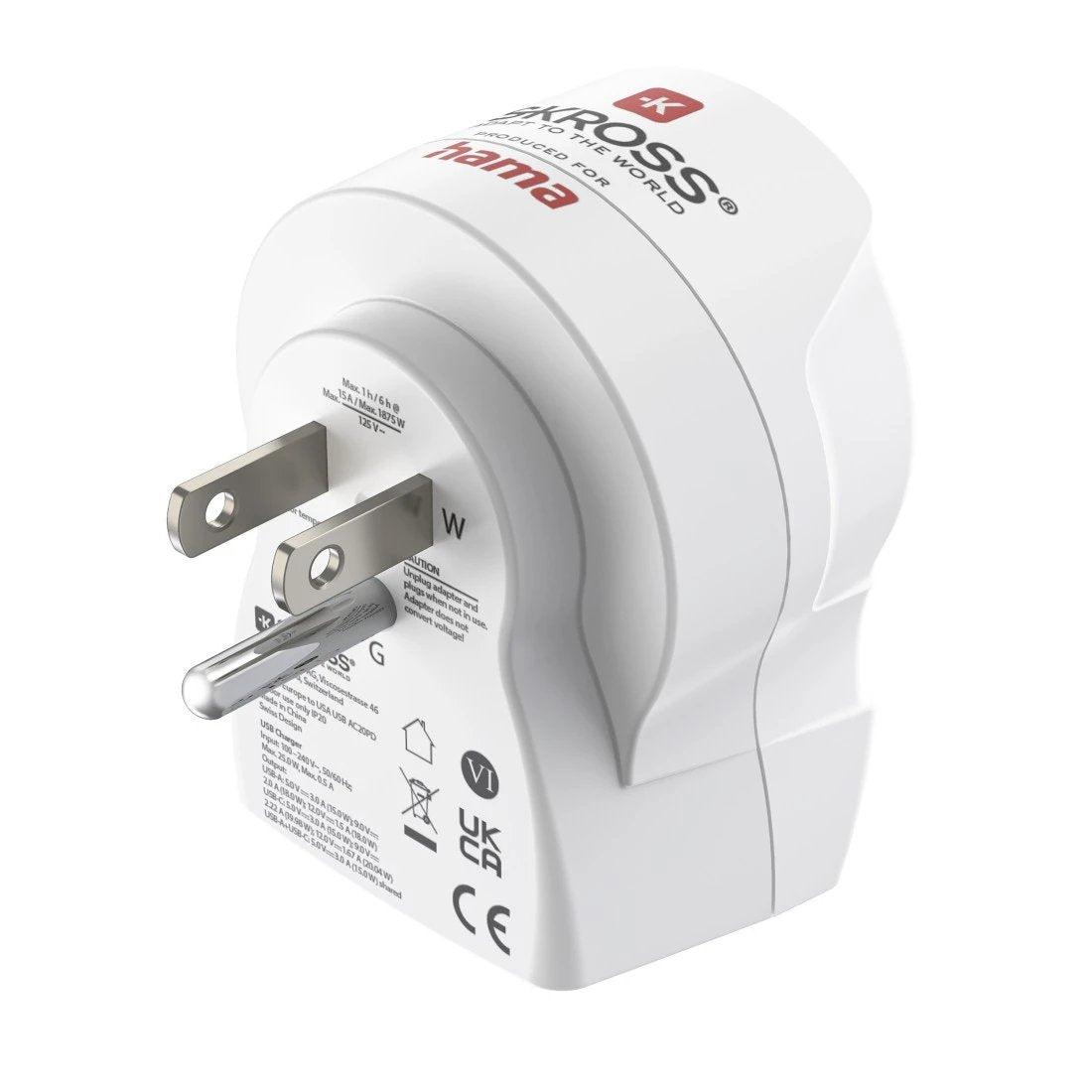 Hama Reiseadapter, Eu To Us , Usb-C (Pd), 20 W