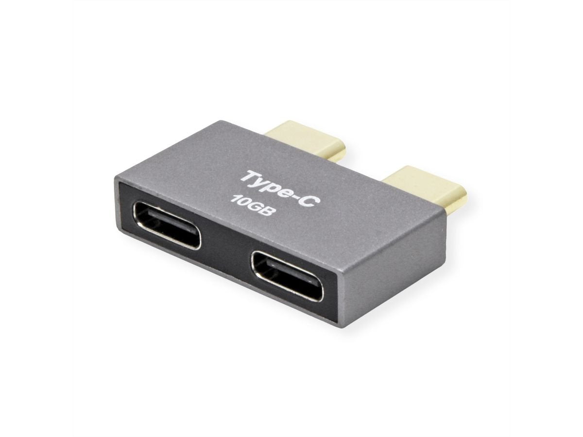 Roline Usb 3.2 Gen 2 Adapter, 2x Usb Typ C - 2x Typ C, St Bu, Silberfarben