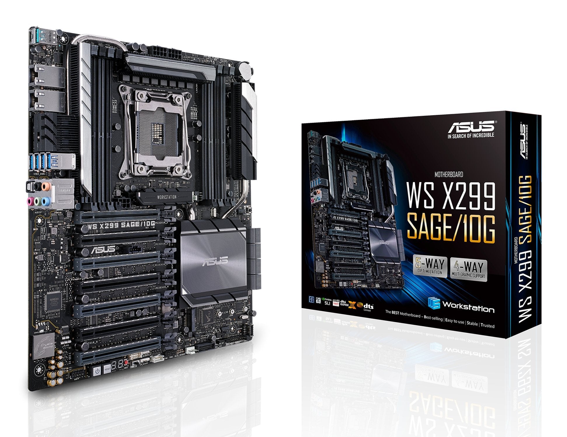 Placa Base Asus Lga2066 Ws X299 Sage/10g Ce Ddr4 Snd+Gln+U3.1+M2 Sata6gb/S