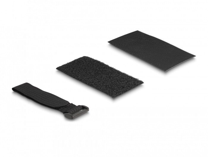 Delock Klettpad Autoadhesivo Con Klett-Kabelbinder Set 10 Piezas Negro