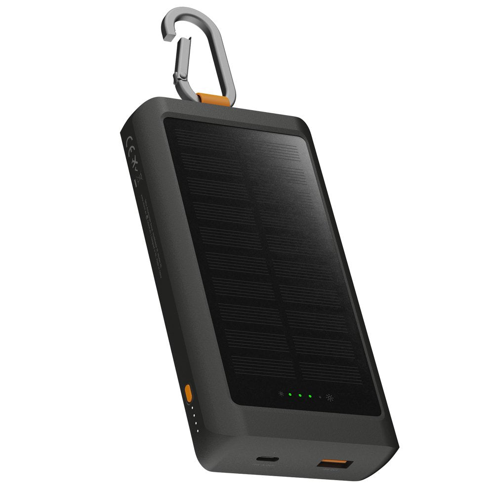 Xtorm 15w Go2 Solar Power Bank 10.000 Mah Incluye 1.0w Solarpanel, Integrierter Lámpara Y Karabiner, 15w Fastcharge