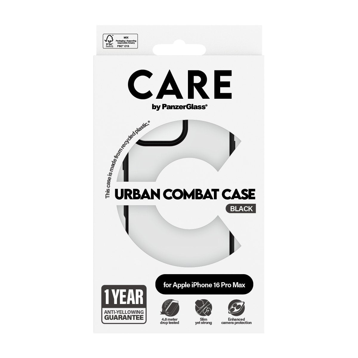 EAN 5715685004308 - PanzerGlass CARE™ by ® Urban Combat Case Transparent w. Black Frame iPhone 16 Pro Max funda para teléfono imagen 3