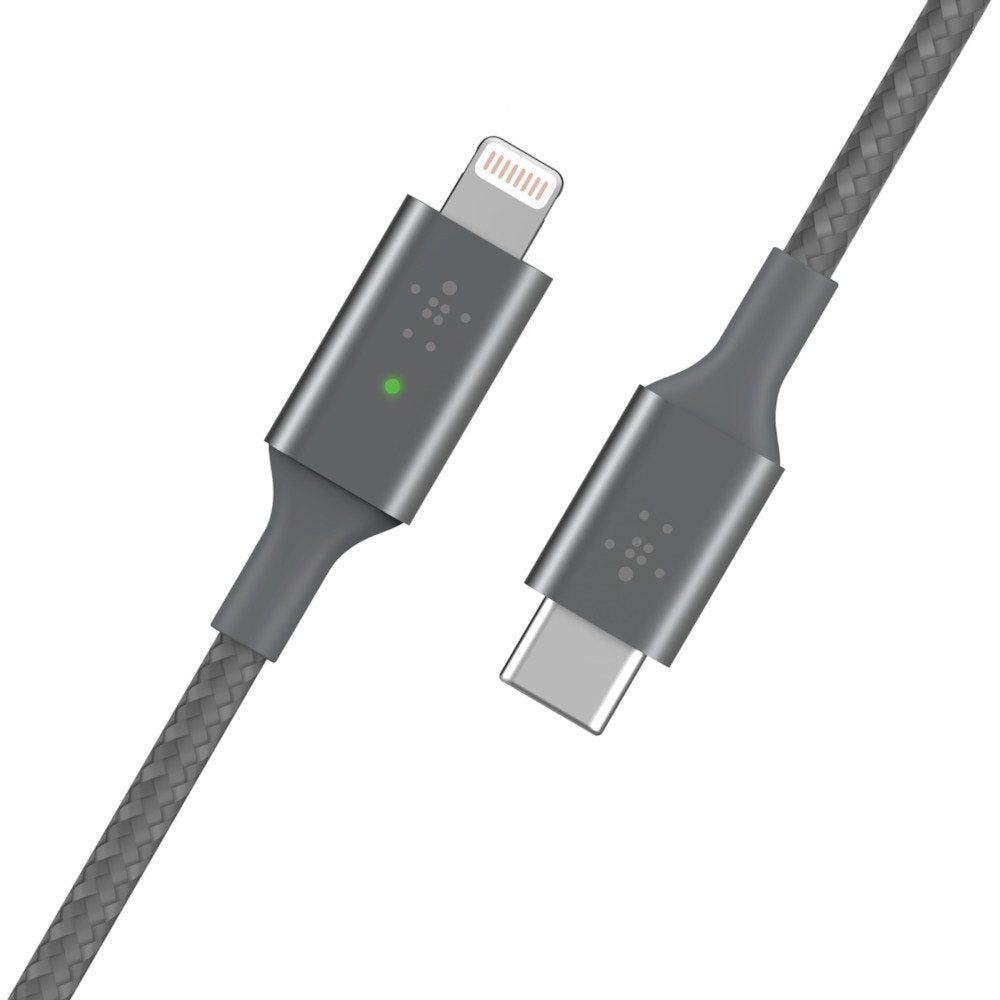 Belkin Smart Led Cable Grey 1,2m Usb-C / Lightning Caa006bt04gr