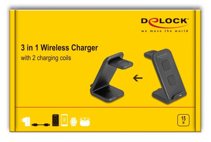 Wireless Charger 3 In 1 Mit 2 Ladespulen 5 W 5 W 15 W