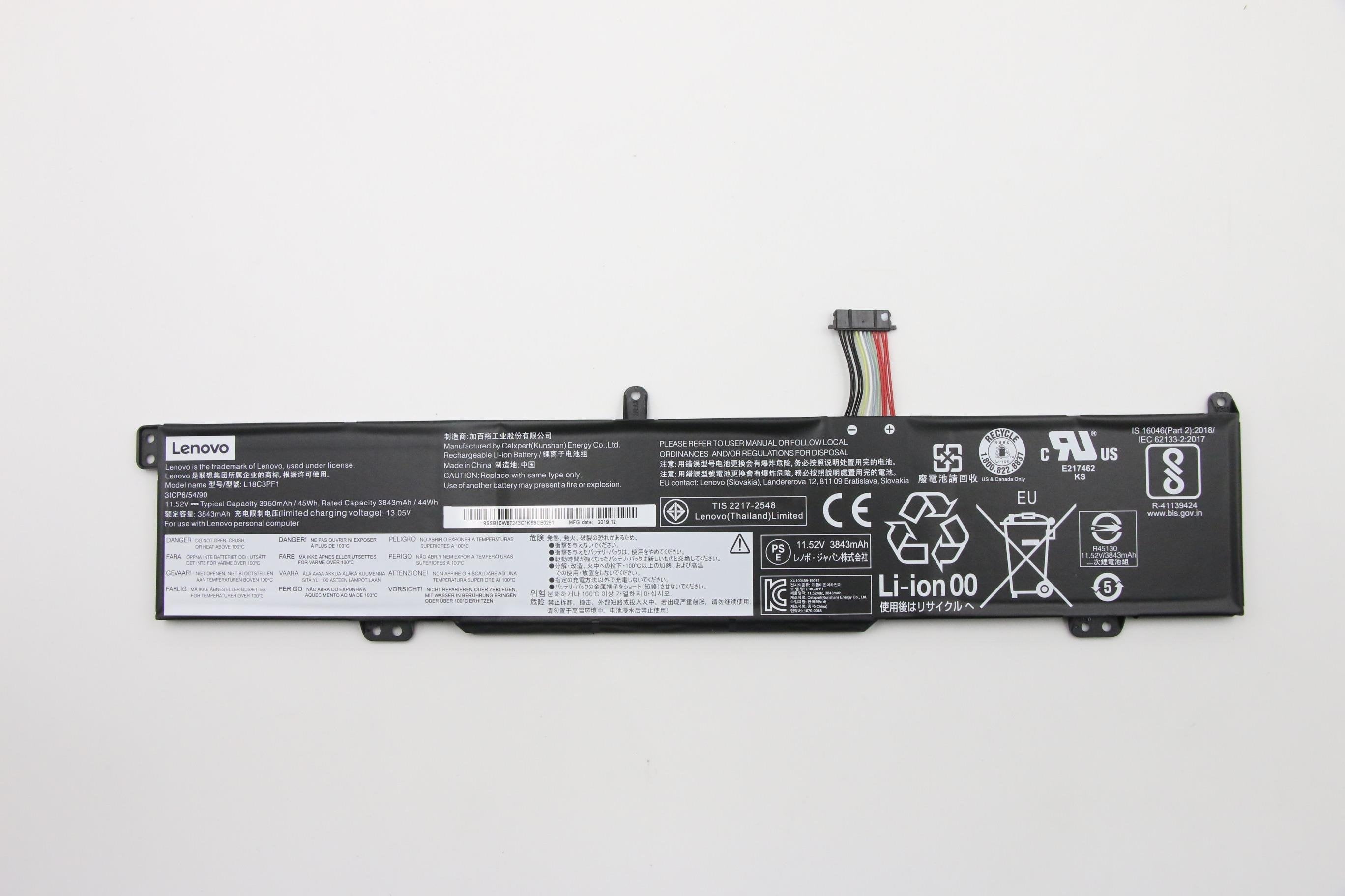 11.52v 3-Cell Lithium-Ion Battery, 45wh Capacity Bty