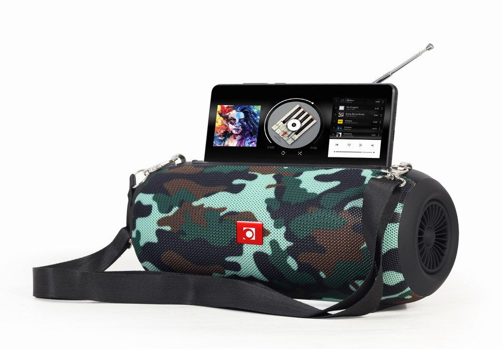 Altavoz Bluetooth Portátil Gembird Spk-Bt-17-Cm Radio Fm, Micrófono Integrado, Patrón Camo, Usb, Aux, Microsd