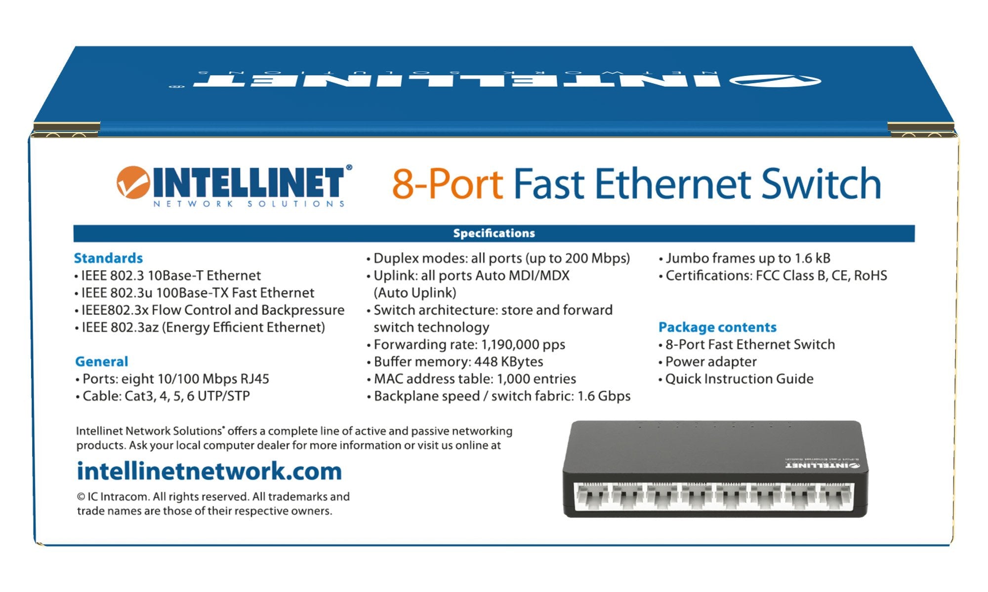EAN 0766623561730 - Intellinet 561730 switch Fast Ethernet (10/100) Negro imagen 10