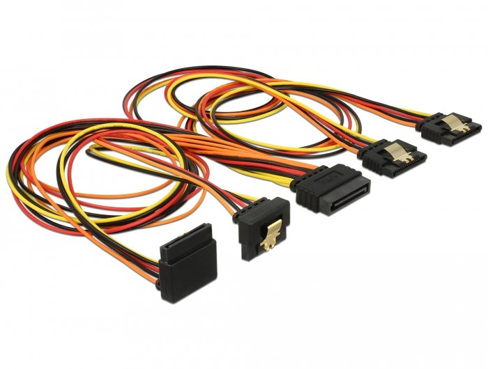 EAN 4043619601493 - DeLOCK 60149 cable de SATA 0,5 m SATA de 15 pines 4 x SATA de 15 pines Negro, Naranja, Rojo, Amarillo imagen 1