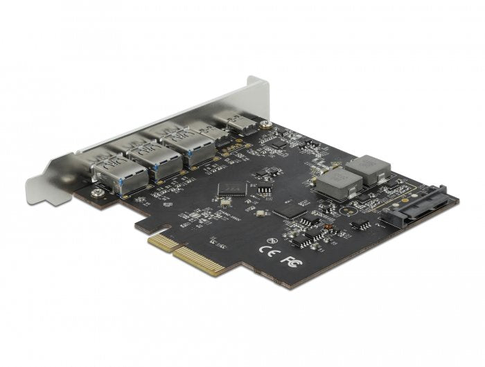 Delock Tarjeta Pci Express X4 A 2 X Usb Tipo-C + 3 X Usb Typ-A