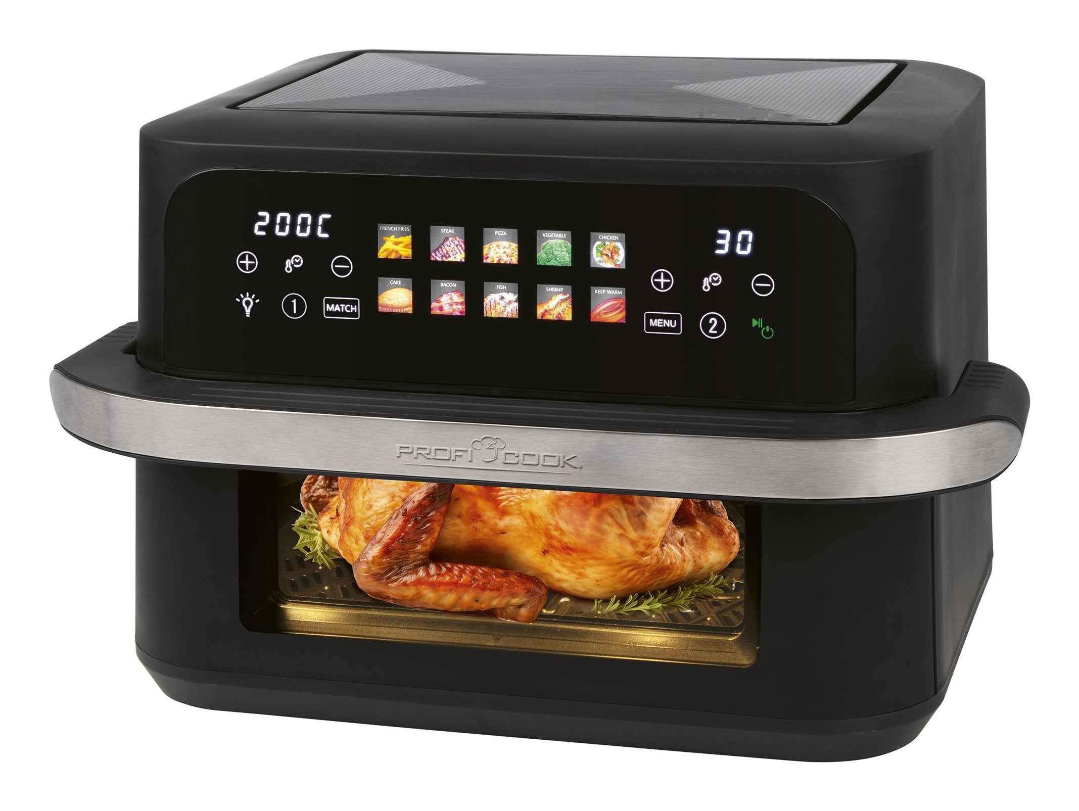 EAN 4006160013139 - ProfiCook PC-FR 1313 H Doble 10 L Independiente 2400 W Freidora de aire caliente Negro, Acero inoxidable imagen 2