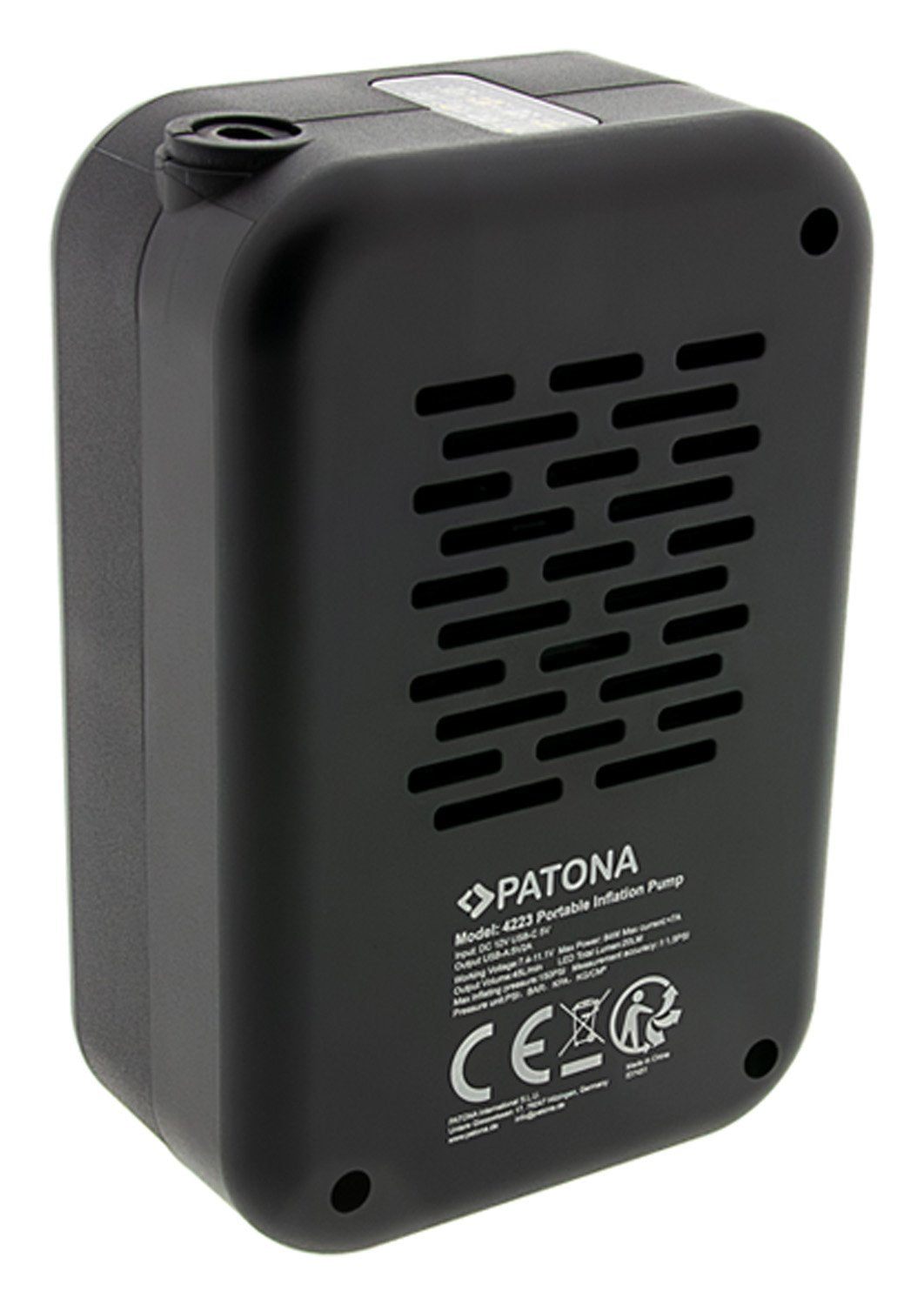 Patona Bomba Eléctrica Para Neumáticos 10,3 Bar / 150 Psi Powerbank Y Lámpara Led Negro