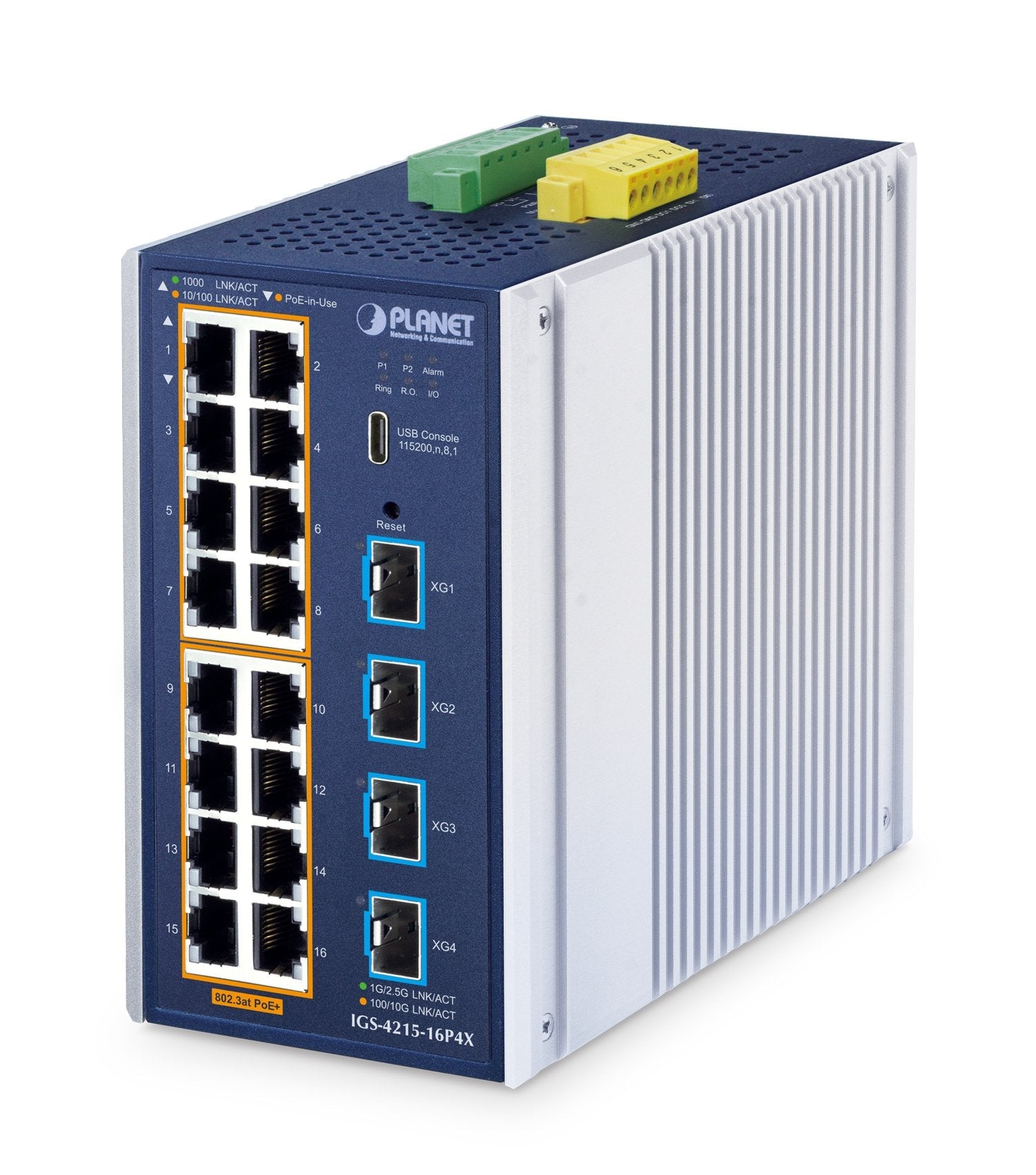 EAN 4711605288637 - PLANET ndustrial L2+ 16-Port 10/100/1000T 802.3at PoE + 4-Port 10G SFP+ Managed Ethernet Switch Gestionad imagen 1