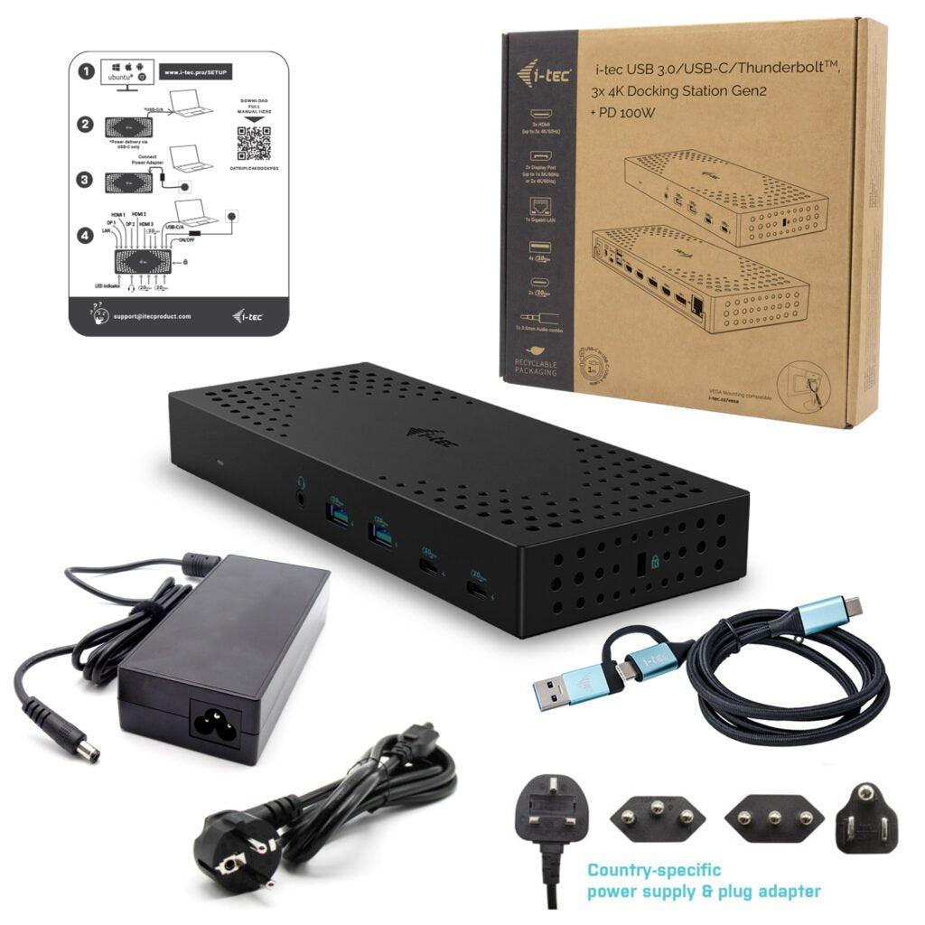 EAN 8595611706073 - i-tec CATRIPLE4KDOCKPD2 base para portátil y replicador de puertos Alámbrico USB 3.2 Gen 2 (3.1 Gen 2) Ty imagen 14