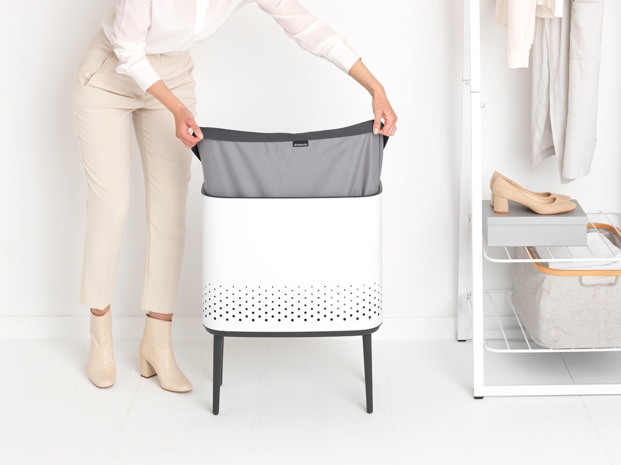 Cubo De Ropa Brabantia Bo, 60 L, Blanco