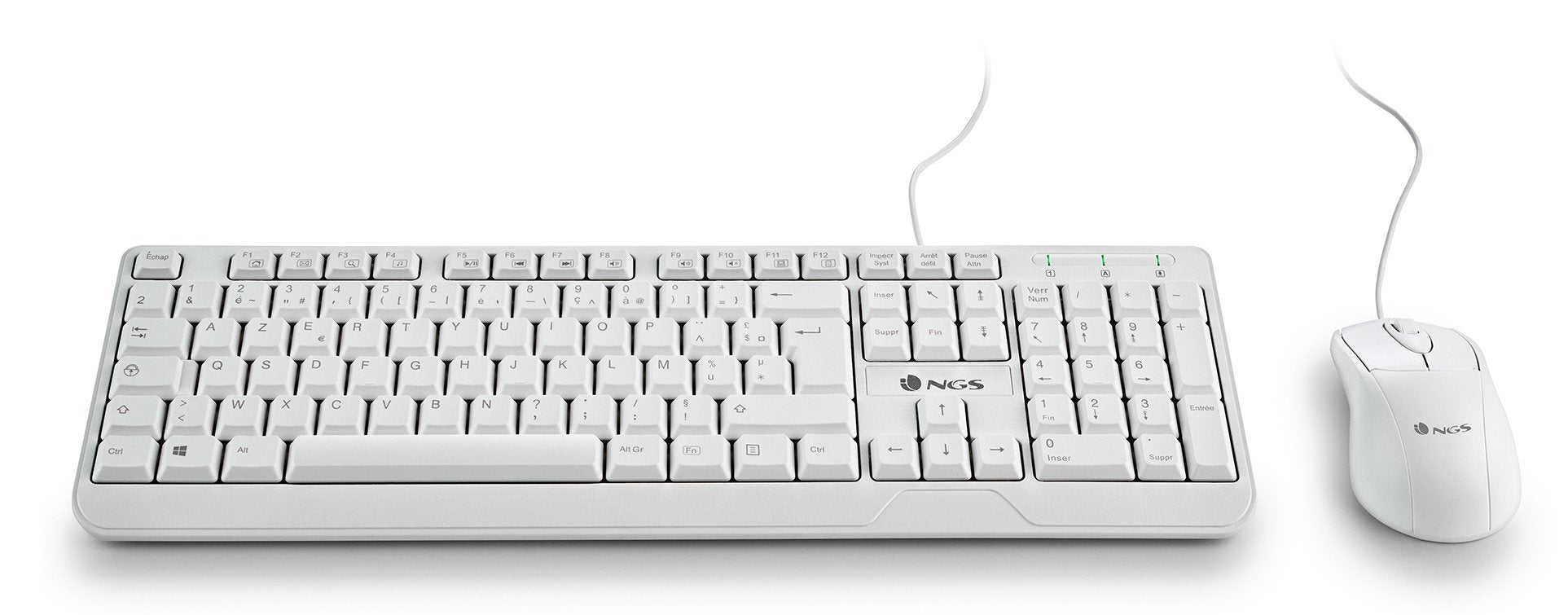 Pack 2en1 (Teclado/Ratón) Ngs Cocoa (Blanco)