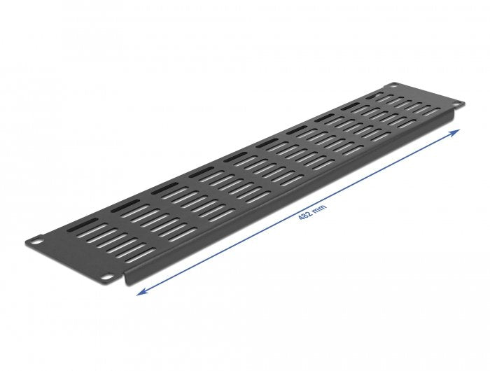 Delock Panel De Gabinete De Red De 19" Con Ranuras De Ventilación Horizontal 2u Negro