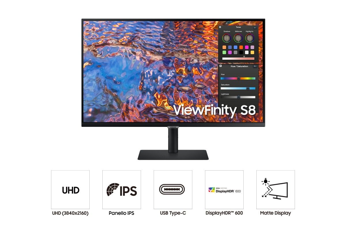 Monitor Profesional Samsung Viewfinity S8 S32b800pxu 32' 4k Negro