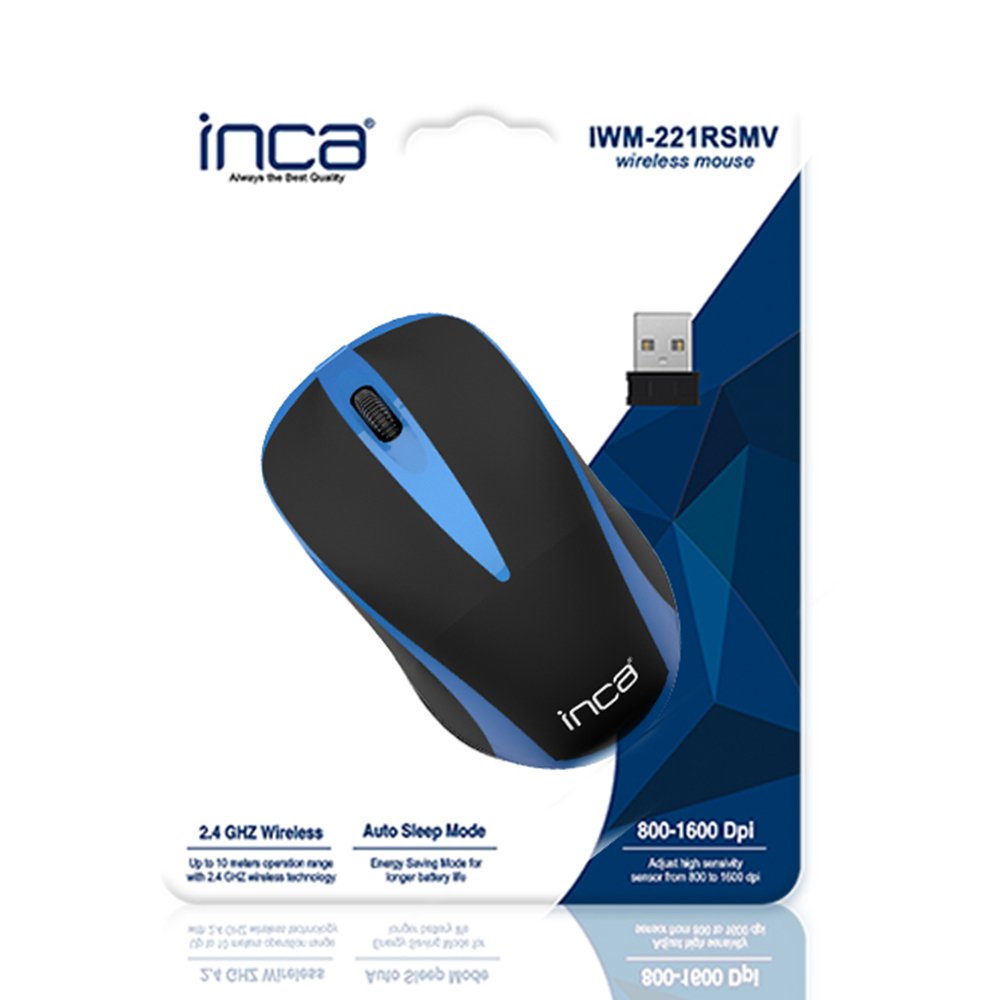 Inca Raton Iwm-221rsmv Nano-Usb, Wireless, 1000 Dpi, Bl Sw Retail