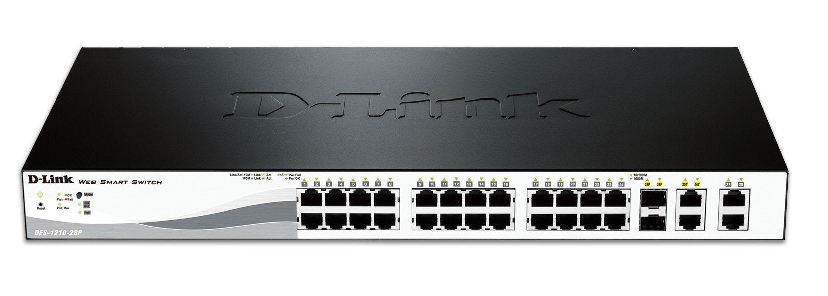 D-Link Switch Des-1210-28p Gestionable 24 Puertos 10/100 Poe + 2 Puertos Gigabit Sfp Combinado