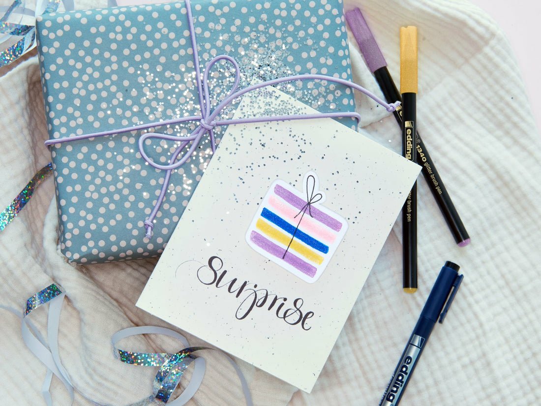 Edding Rotulador 1340 Glitter Brush Pen Estuche 4 Ud C/Surtidos