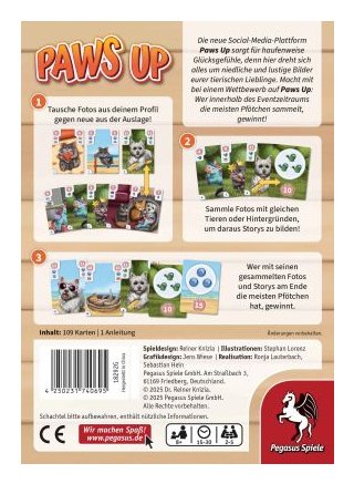 Pegasus Paws Up, Juego De Cartas 18292g