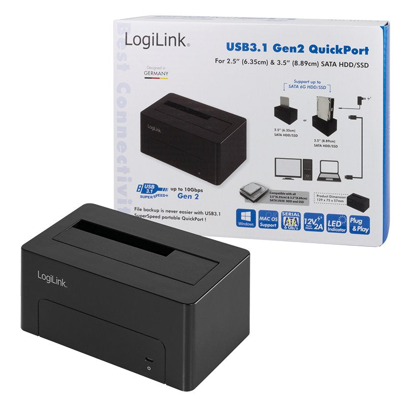 EAN 4052792046205 - LogiLink QP0027 base de conexión para disco duro USB 3.2 Gen 2 (3.1 Gen 2) Type-C Negro imagen 3