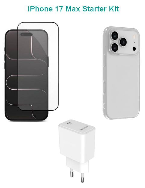Kit For Iphone 17 Pro. Charger, Cover, Glass. Brown