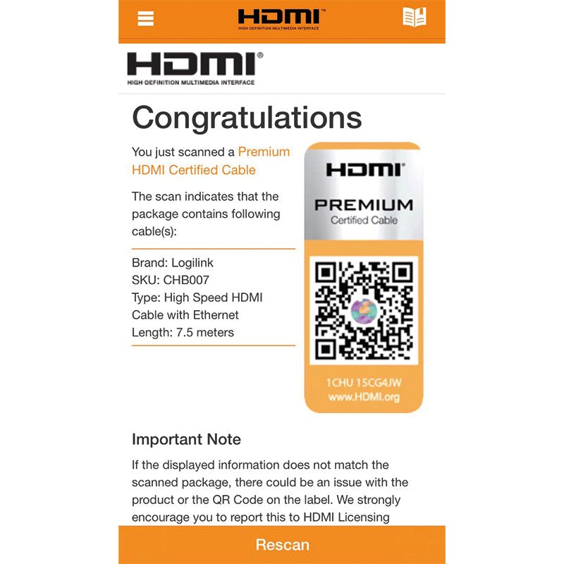 EAN 4052792041132 - LogiLink CHB007 cable HDMI 7,5 m HDMI tipo A (Estándar) Negro imagen 5