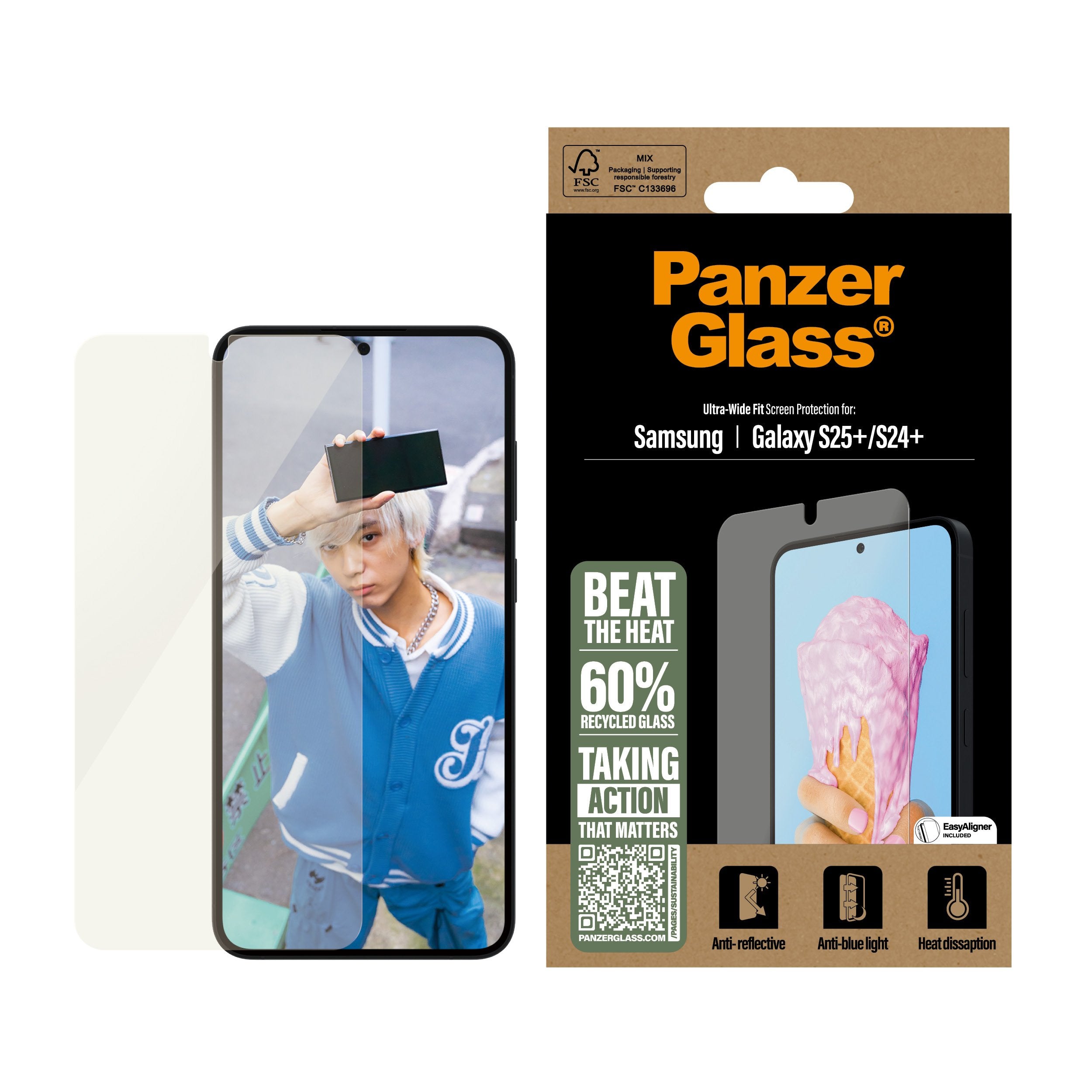 EAN 5715685017384 - PanzerGlass ® All-in-One Screen Protector Samsung Galaxy S25+ | S24+ | Ultra Wide Fit Protector de pantal imagen 2