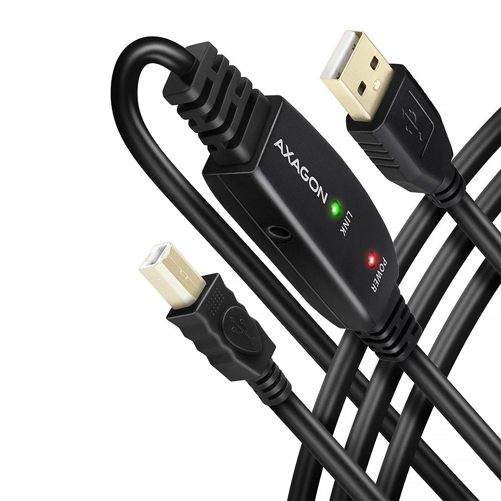 Axagon Adr-215b Aktives Usb 2.0 Verbindungscable, Usb-A Auf Usb-B - 20m