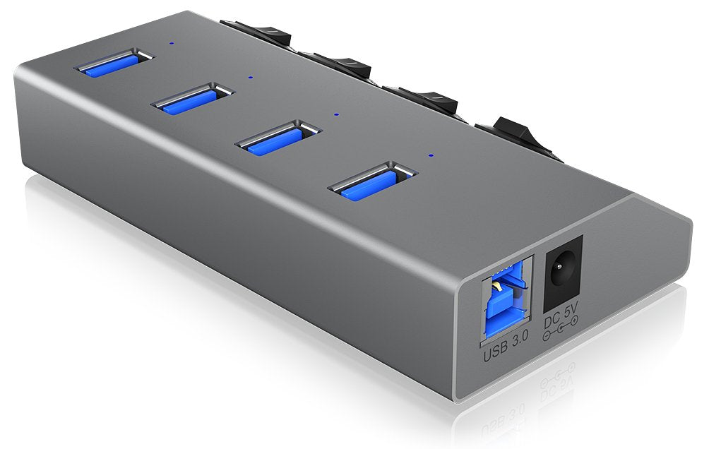 Icy Box Usb3.0 Hub 4 Puertos Icy Box Ib-Hub1405, Hub + Cargador
