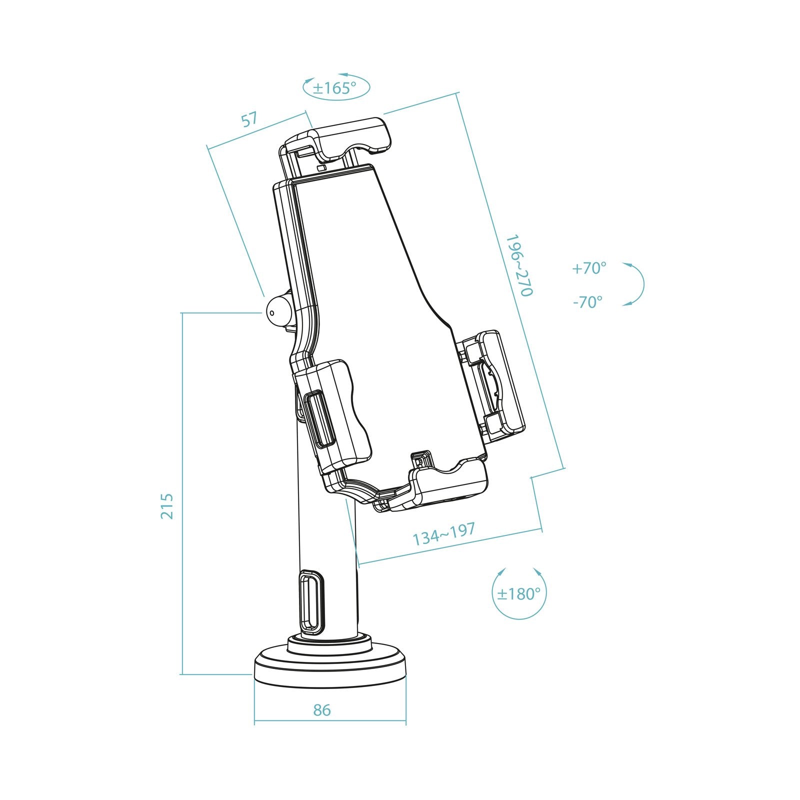 EAN 8433281016354 - TooQ TQTDS0812 soporte Soporte para tableta Tablet/UMPC Negro imagen 8