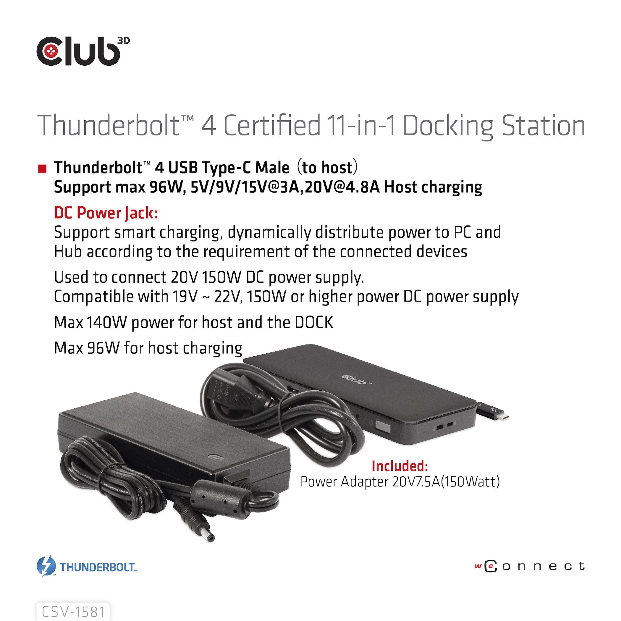 Club3d Thunderbolt4 11-In-1 Hub > 3xthunderbolt 3xusb M H Retail