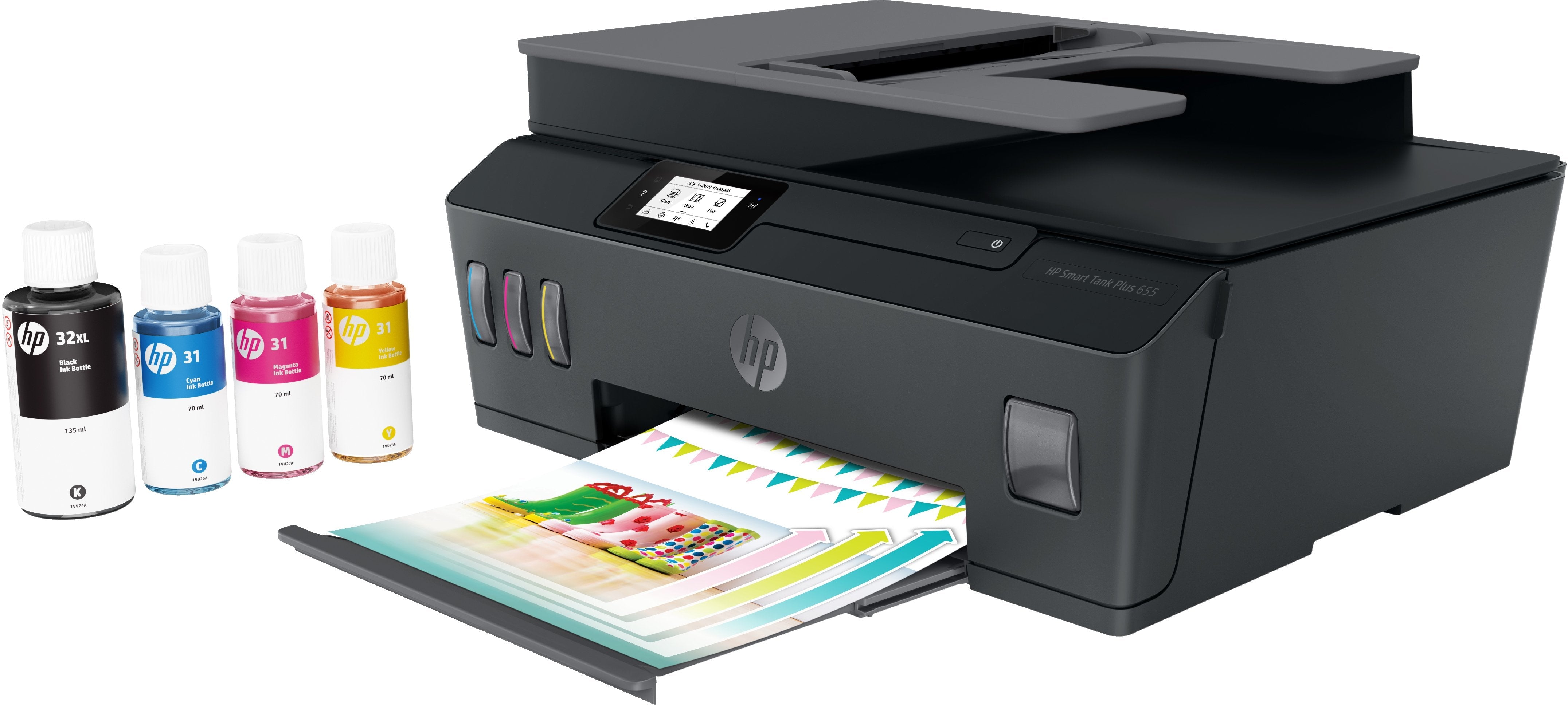 Multifunción Recargable Hp Smart Tank Plus 655 Wifi Fax Negra