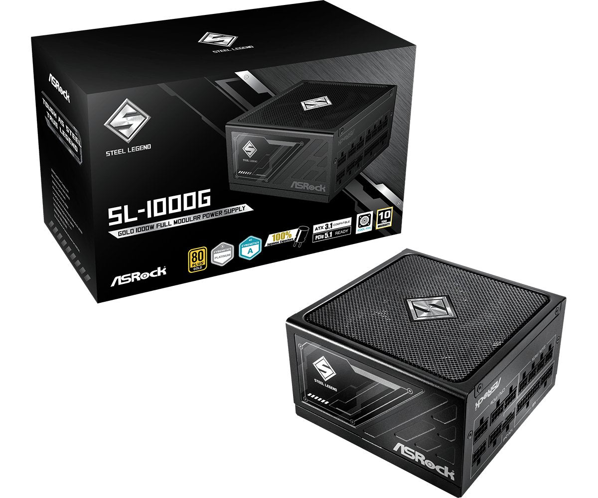 EAN 4710483949166 - Asrock SL-1000G Steel Legend unidad de fuente de alimentación 1000 W 20+4 pin ATX ATX Negro imagen 8